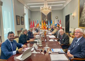 Asistentes a la reunión de la Conferencia de presidentes y presidentas de Asocex celebrada en Madrid