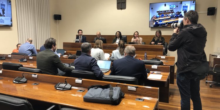 El síndico mayor durante su comparecencia en la Comisión de Hacienda y Fondos Europeos.