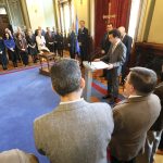 Acto de la toma de posesión de los síndicos de la Sindicatura de Cuentas del Principado de Asturias, en la Junta General del Principado de Asturias. / Nacho Vela