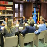 Asistentes a la reunión de la Sindicatura de Cuentas y el Consejo Consultivo, en Gijón.